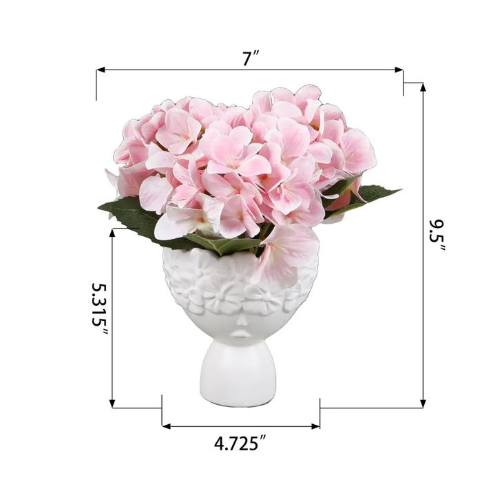  9.5" Real-Touch Hydrangea in Face Planter 