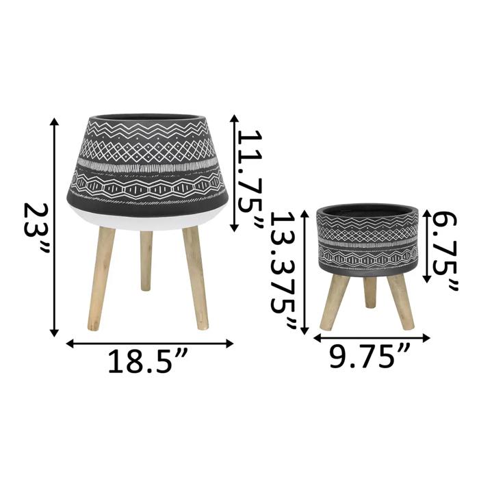 Set of 2 18" & 10" Fiberglass Pots