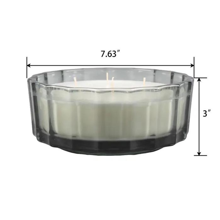 32 oz Dark Green Ribbed Glass Bowl Candle – Teakwood Forest