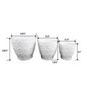  Set of 3 Ivory 10",8“,6.75” Mushroom Ceramic Pots on Saucer
