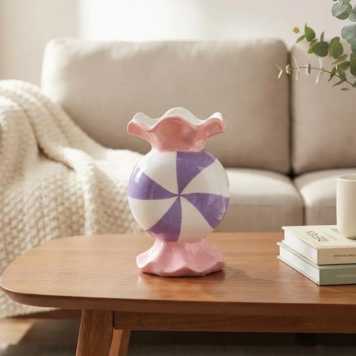 8.625"H Ceramic Candy Vase