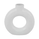  8" Circular Donut Ceramic Vase 8"x2.25"x8"