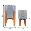   Set of 2 10" & 8"  Star Ceramic Planters