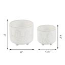  Set of 2 Hamsa Hand Footed Planters 