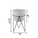  12.5" Tall Cement Pot on Stand 