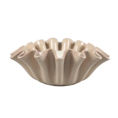 17 oz Ruffle Bowl Ceramic Candle – Veranda (Beige)