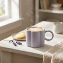  18 oz Speckled Lilac Flower Ceramic Mug 