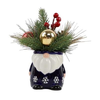 Navy Gnome Ceramic Pot