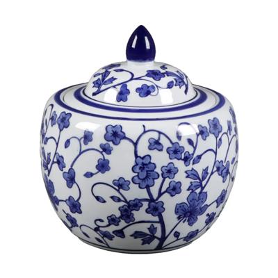 8" Chinoiserie Ceramic Candle Peony 61 oz