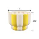  16 oz Yellow Stripe Pedestal Ceramic Candle – Lemon Burst