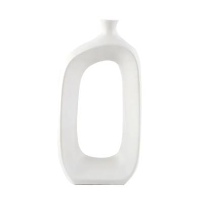 12.5" Modern Open Oval Ceramic Decorative Accent
