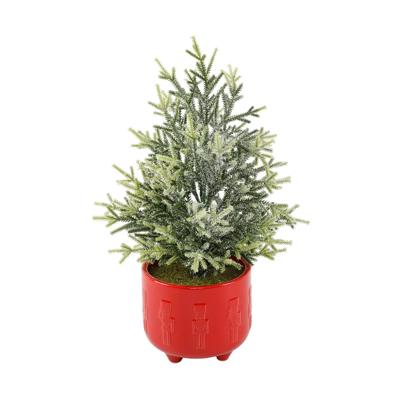 19" Frosted Tree in 6" Nutcracker Planter 