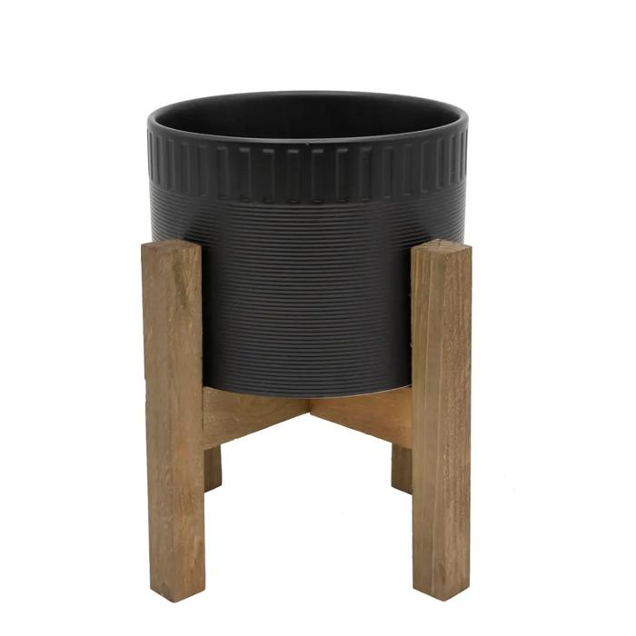 8" Dumpling Ceramic Pot on Stand 