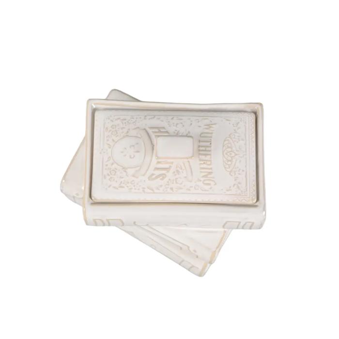 Ceramic Stacked Book Candle with Lid - Fresh Air