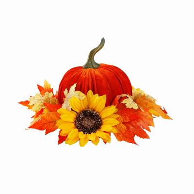 Velvet Pumpkin with Sunflower Ring