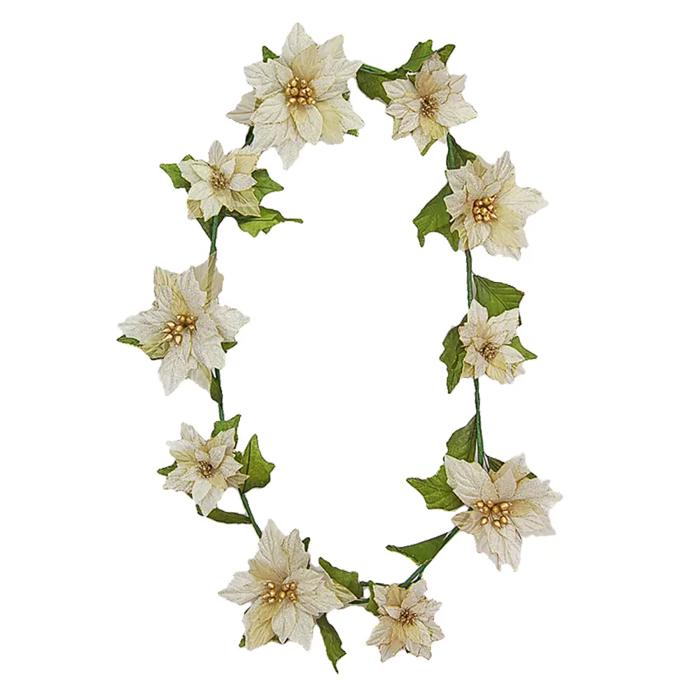 10 FT Artificial Faux Poinsettia Garland