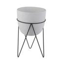  12.5" Tall Cement Pot on Stand 