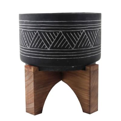 7" Mountain Cement  Planter