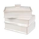  Ceramic Stacked Book Candle with Lid - Fresh Air