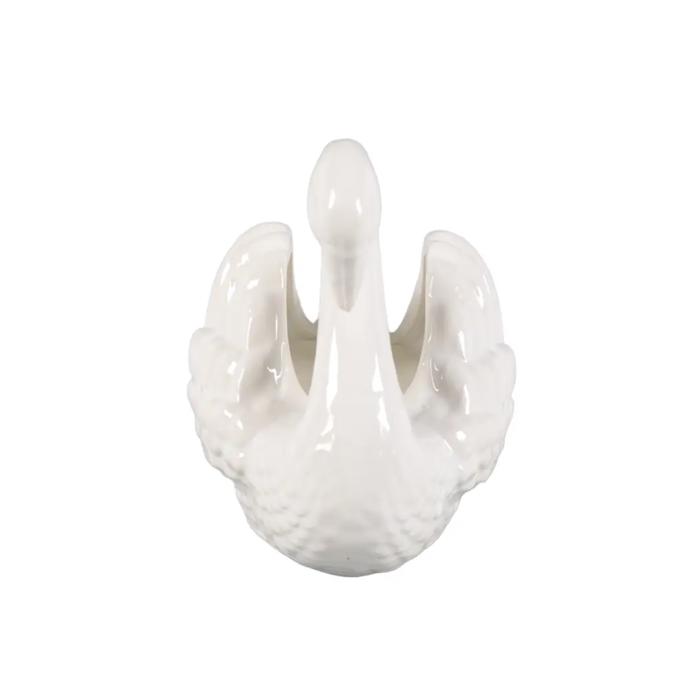  7" Ceramic Swan Candle  Peony Garden 12.5 oz | 