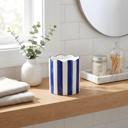  15 oz Blue & White Scallop Stripe Ceramic Candle – Sunshine
