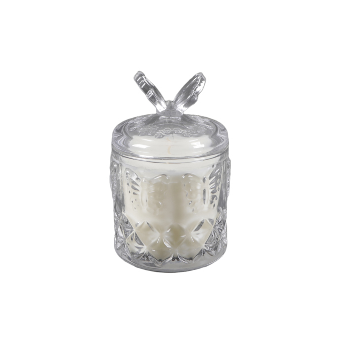 3.25" Glass Candle with Butterfly Lid - Vanilla 7 oz