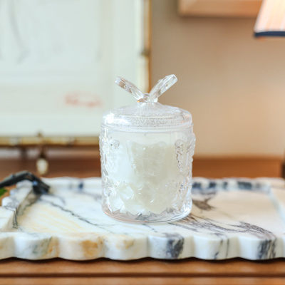 3.25" Glass Candle with Butterfly Lid - Vanilla 7 oz