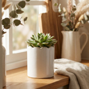  4"H Ceramic Scalloped Edge Pot 