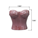  Iridescent Burgundy Corset Ceramic Vase – 7" Sculptural Bust Planter