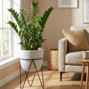  12.5" Tall Cement Pot on Stand 
