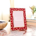  Red Floral Enamel Picture Frame – 4x6