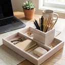  10"L Wood Organizer Tray with 4"D Pencil Holder