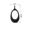  18.69" Tall Black Open Oval Ceramic Decorative Accent