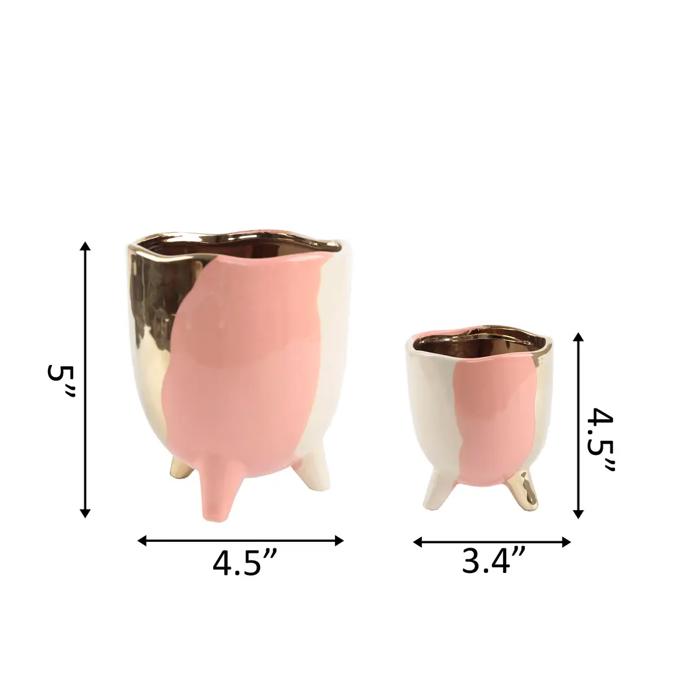 Blush 3-Tone Footed Planter