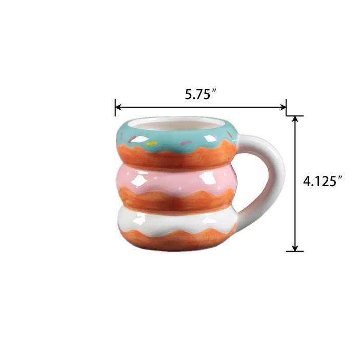 18 OZ Donut Stack Ceramic Mug  