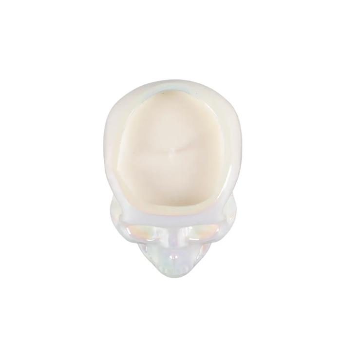 3.5"D Iridescent Glass Skull Candle - (9 oz)