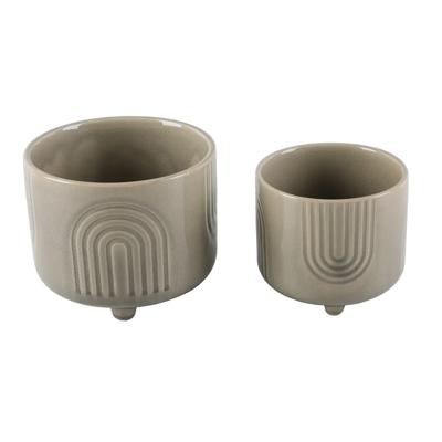 Set of 2 Rainbow Footed Planters