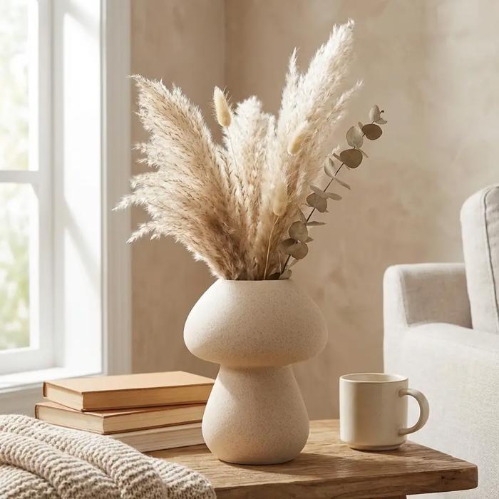 6"H Mushroom Ceramic Vase
