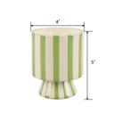  13 oz Green Stripe Pedestal Ceramic Candle – Cavana