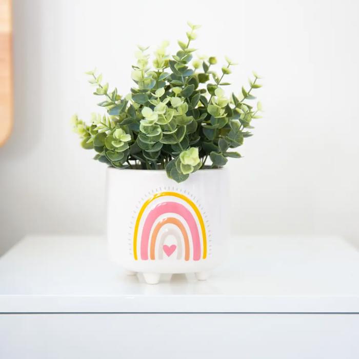 Double Rainbow Footed Pot
