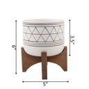  5" White & Black Geo Planter