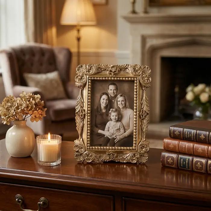 4" x 6" Ornate Gold Polyresin Picture Frame