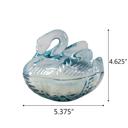  5.38"L Blue Glass Swan Candle w/Lid (4.5 oz)