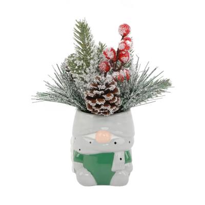 Green Gnome Ceramic Pot