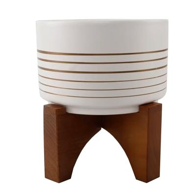 7" Gold Lined Ceramic Planter