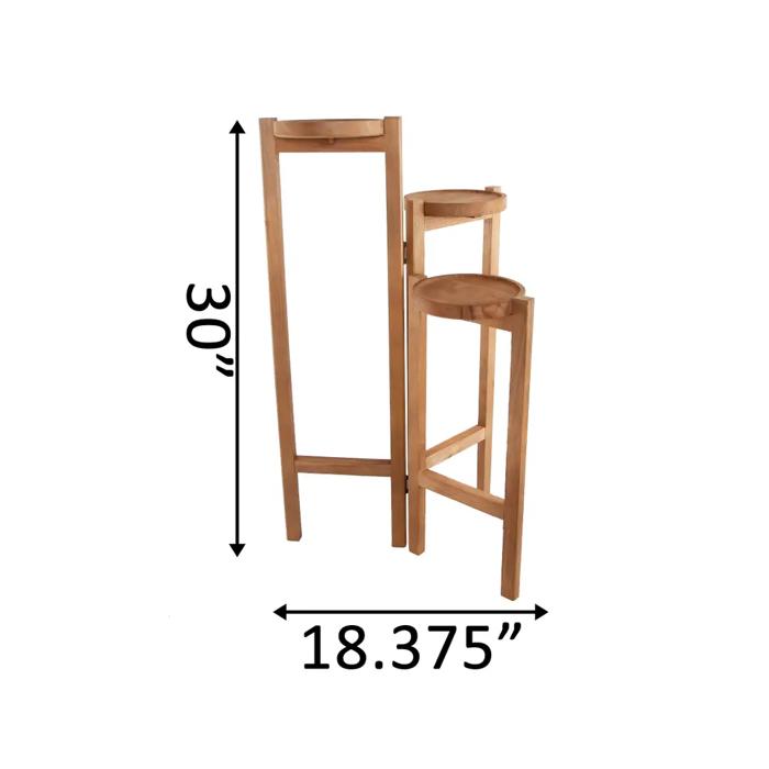  30" Wood 3-Tier Plant Stand 