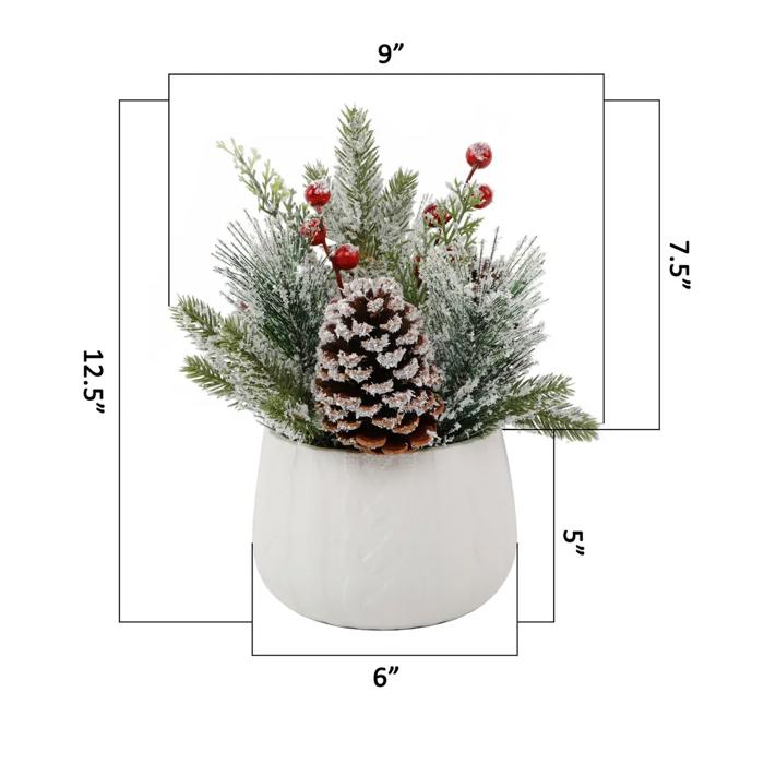 12.5" White Sweater Ceramic Planter 