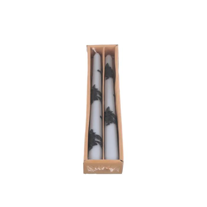 Set of 10" Hand Painted Witch Purple Taper Candles (3 oz)