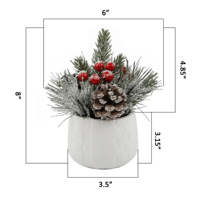 8" White Sweater Ceramic Planter