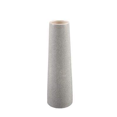 14" Leather Finish Ceramic Vase